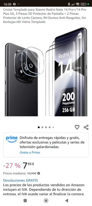 Xiaomi Redmi Note 14 Pro+ 5G 256GB Blanco  12gbRam