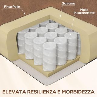 Sillón Masajeador Reclinable Manual, Sillón Relax Giratorio, Lumbar Calentador Con Balanceo, Portavasos, Control Remoto, Reposapiés, Bolsillos Laterales, en Piel PU, Marrón Claro