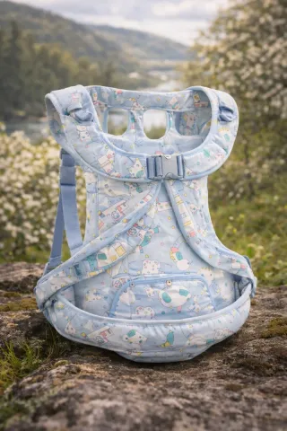 Mochila Portabebés Diseño Unicornios Azul