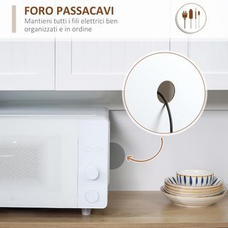 Credenza de Cocina Alta Con Armarios, Cajón Y Encimera Para Microondas, Mueble Despensa Estrecho Con Puertas Y Estantes Regulables, para Sala De Estar, Comedor, 101X39X180Cm, Blanco