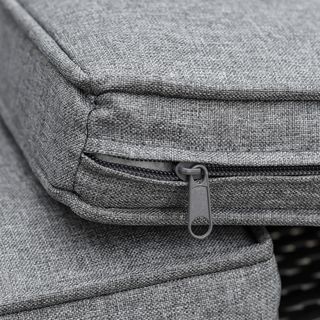 Sofá de 3 Plazas para Exteriores de Rattan (PE) con Cojines Acolchados y Desfundables, Jardín/Terraza, 173X68X78Cm