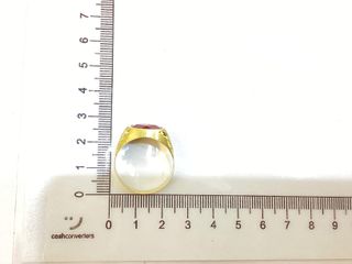 sello oro 18k con piedra con circonita