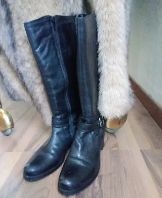 Stivali in pelle neri tg 39