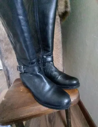 Stivali in pelle neri tg 39