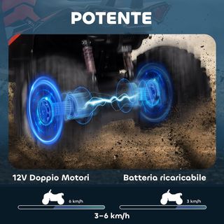 Quad Eléctrico de 12V para Niños de 3-5 Años 3-8Km/H, Coche Eléctrico para Niños Con Batería de 10AH, Música, MP3, USB, Tarjeta TF, Faros y Pedal, en PP y Metal, 100X65X73 Cm, Rojo