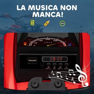 Quad Eléctrico de 12V para Niños de 3-5 Años 3-8Km/H, Coche Eléctrico para Niños Con Batería de 10AH, Música, MP3, USB, Tarjeta TF, Faros y Pedal, en PP y Metal, 100X65X73 Cm, Rojo