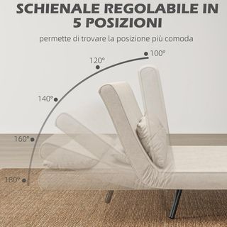 Sofá Cama 4 en 1 de 2 Plazas, Con Respaldo Regulable en 5 Posiciones, Sofá Cama Matrimonial Plegable Con 2 Cojines, Asiento Acolchado, en Terciopelo para Casa y Oficina, 102X73X81 Cm, Crema
