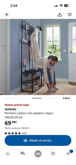 Perchero y banco zapatero Ikea