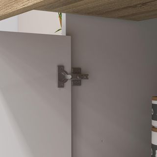 Credenza Moderna para Cocina, Alta, Con Estantes Regulables, Mueble Credenza y Despensa para Cocina, Sala de Estar, Salón, Con Armarios, Cajón, 98X39X180Cm, Blanco, Madera