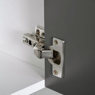 Credenza Alta De Cocina Con Diseño Moderno, Mueble Buffet De Madera Blanca Y Gris, 60X40X160Cm