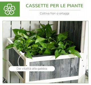 Gallinero Prefabricado de Madera con Área Abierta, Gallinero para Gallinas de Exterior, Caseta para Gallinas y Nido para la Incubación, Jardín y Techo de Asfalto, Gris
