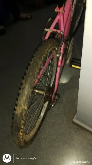 Bicicleta rosa infantil