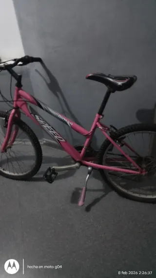 Bicicleta rosa infantil
