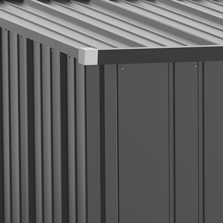 Caseta De Jardín 1.34M² en Acero Galvanizado, Cobertizo de Jardín con Techo Inclinado, Guantes y Puerta Bloqueable, Cobertizo para Herramientas, 161.5X94.5X196Cm, Negro