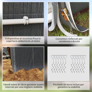 Garaje Moto para Exterior 2.4X2M, Tenda Garaje para Herramientas en Metal y Tejido PE, para Motos y Bicicletas, Gris Oscuro