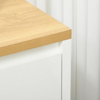 Mueble Multiusos Con 2 Armarios a 2 Niveles, Credenza Móvil Para Cocina Con Estante Regulable, 120X37X75Cm, Blanco Y Color Madera