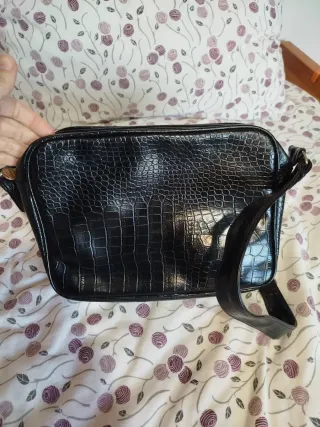 Bolso negro polipiel hombro mujer