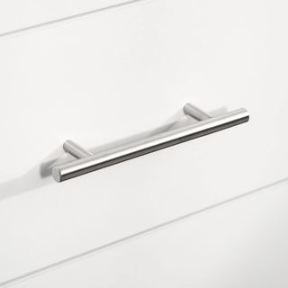 Cómoda 4 Cajones Dormitorio, Mueble Comó Multiusos para Sala de Estar y Entrada con Manijas de Metal, Blanco