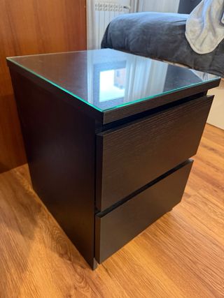 Mesitas Malm Ikea Cristal Negro