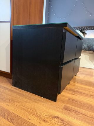 Mesitas Malm Ikea Cristal Negro