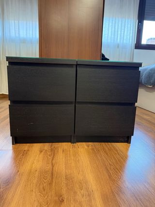 Mesitas Malm Ikea Cristal Negro