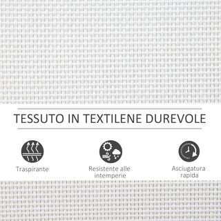 Banco de Columpio de Jardín para 3 Personas en Metal y Tela de Malla Transpirable, 147X70X85Cm, Beige