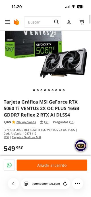 PC Gaming Ryzen 7 5700X 32GB RAM 5060Ti