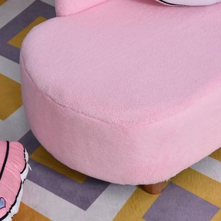 Sofá para Niños Acolchado, Sillón para Niños con Tapizado Suave y Patas de Madera, Edad 3-5 Años, 80X40X49Cm, Rosa