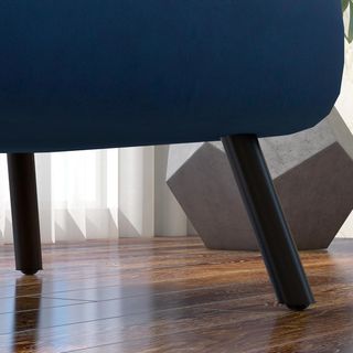 Poltrona Cama 4 en 1, Poltrona Plegable Con Respaldo Regulable en 5 Posiciones, Sofá Cama Con Cojín, Asiento Acolchado, en Terciopelo para Casa y Oficina, 63X73X81 Cm, Azul