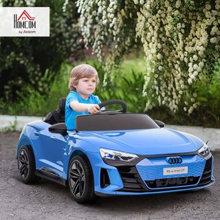 AUDI RS Coche Eléctrico para Niños de 3-5 Años 12V Doble Motor, Auto Eléctrico para Niños 3-5Km/H Con Cinturón de Seguridad, Control Remoto, Suspensiones, Música, Luces LED y Claxon, Rojo