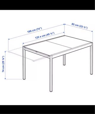 Mesa cristal extensible Ikea GLIVARP