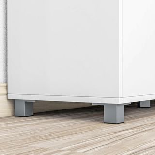 Móvil Cocina Credenza Moderna en Madera Con Armarios, Cajón Y Espacio Abierto, Móvil Multiusos para Cocina Y Sala de Estar, 105X39X83Cm, Blanco