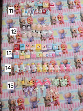 Set  figuras resina Labubu, HK, Lloron, Moly