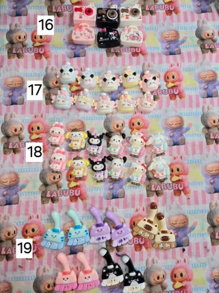 Set  figuras resina Labubu, HK, Lloron, Moly
