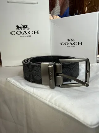 Cinturón Coach Hombre Negro reversible
