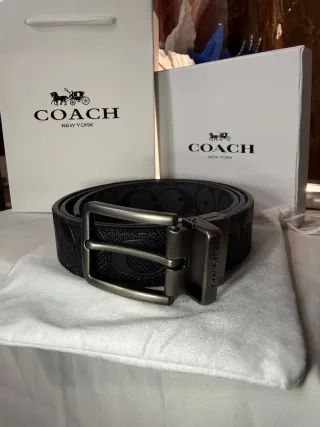 Cinturón Coach Hombre Negro reversible