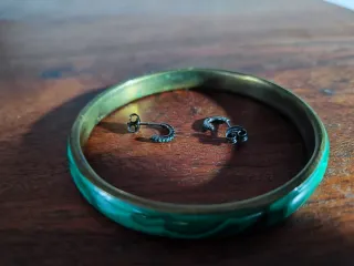 Pulsera Malachite y Pendientes