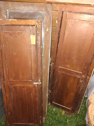 2 Ventanas antiguas,Madera Maciza+contraventana