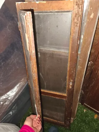 2 Ventanas antiguas,Madera Maciza+contraventana