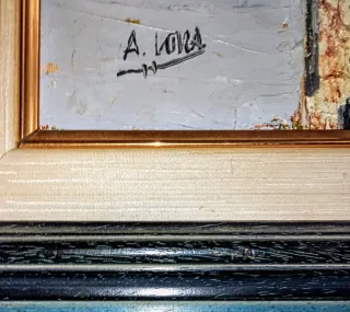 Cuadro Óleo Paisaje Pueblo