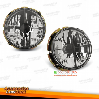 FAROS DELANTEROS PARA VW GOLF MK1 CROMO CON CRUZ