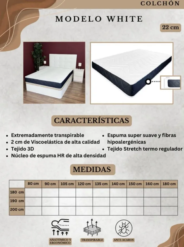 Canapé + colchón + almohada  Con montaje