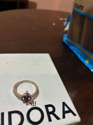 Anillo Plata 925 Corazón Rojo.