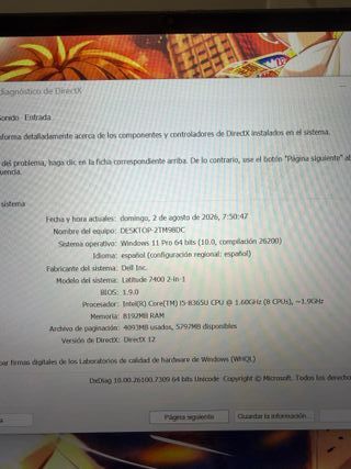 Portatil Dell 7400 | Tactil