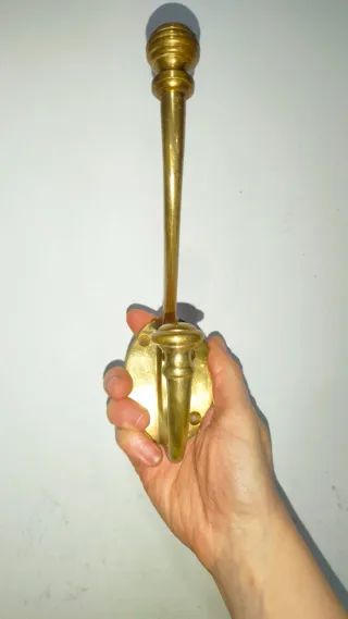 Perchero Colgador Percha Bronce Macizo Antiguo