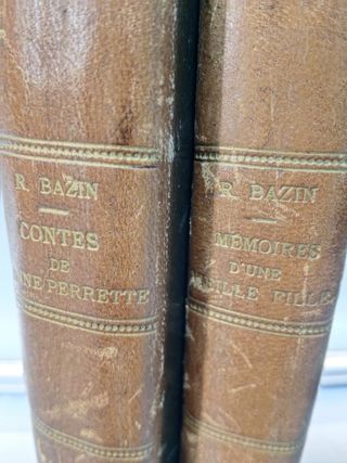LIBROS,  Contes de bonne Perrette + Memoires Dúne Vieille Fille, Edición en Francés de René Bazin