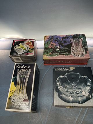 6 articulos, 4 en caja, cristaleria CRISTAL D´ARQUES + VIENNA CRYSTAL