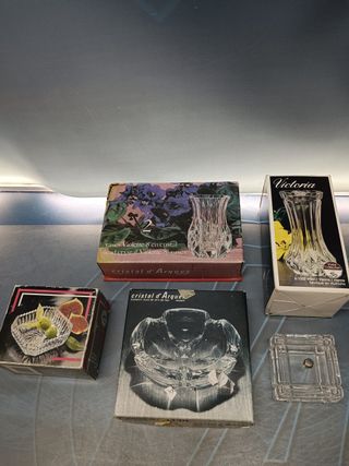 6 articulos, 4 en caja, cristaleria CRISTAL D´ARQUES + VIENNA CRYSTAL