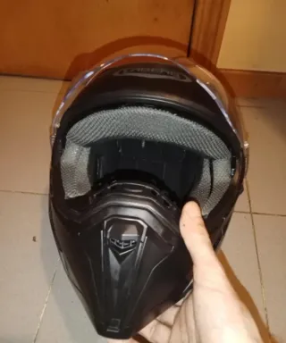Casco Moto Negro Integral con Visera