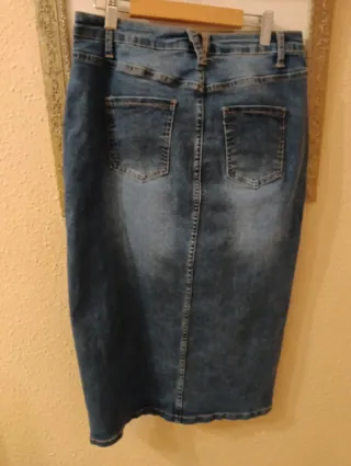 Falda vaquera mujer Talla L, MIDI licra